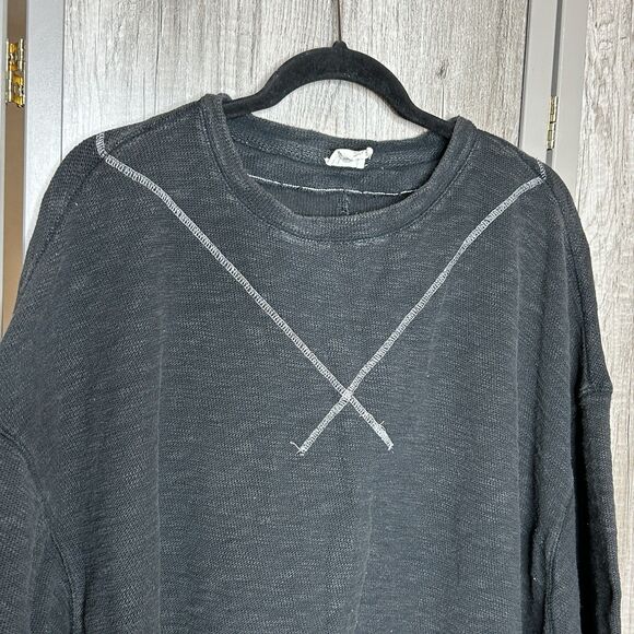 Free People We The Free Sweatshirt Womens XS Come Again Tee Oversized Gray Color - Picture 3 of 8